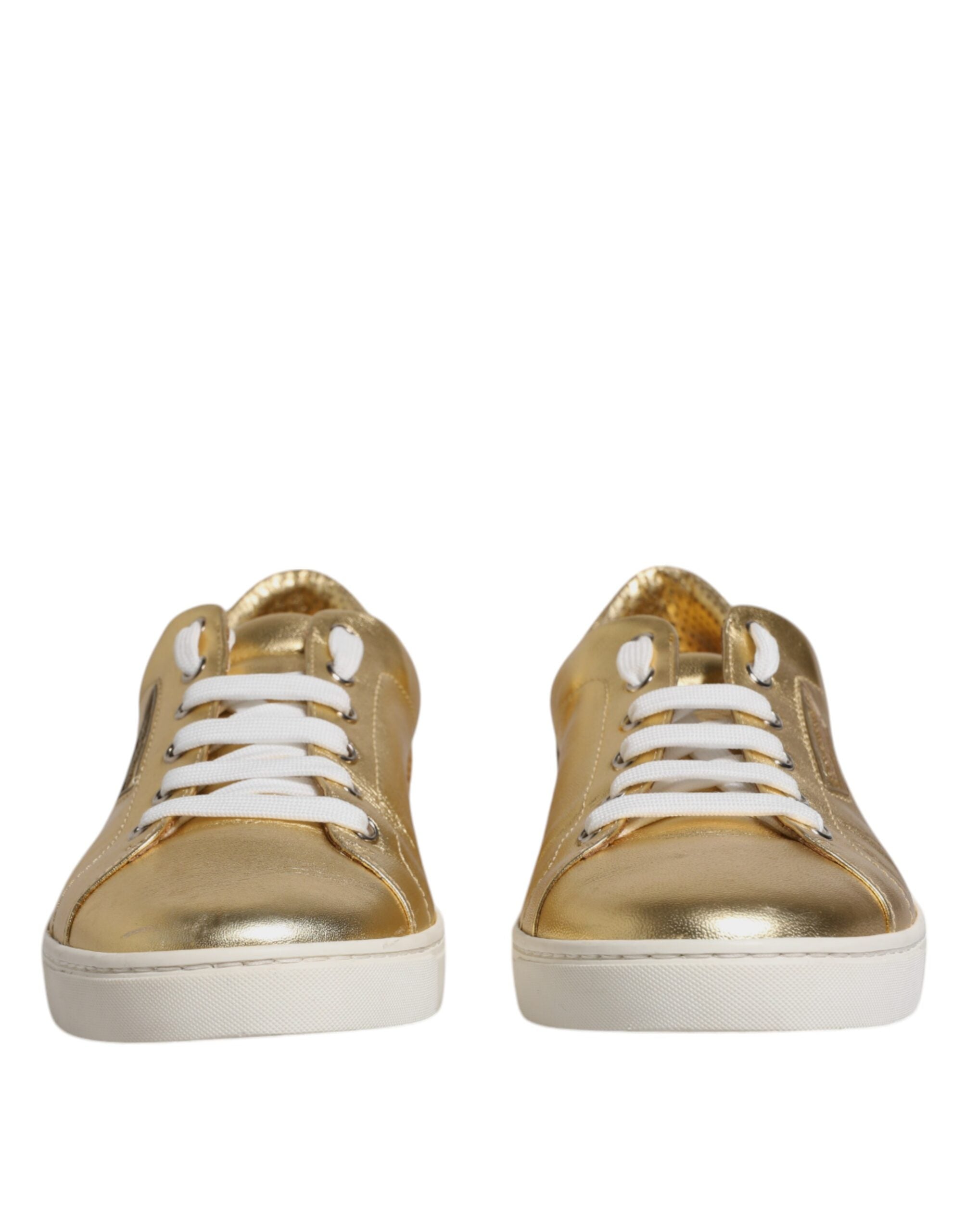 Dolce & Gabbana Gold Leather Logo London Men Sneakers Shoes -   -  Dolce & Gabbana. Dolce & Gabbana Gold Leather Logo London Men Sneakers Shoes -   -  Dolce & Gabbana.