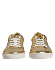 Dolce & Gabbana Gold Leather Logo London Men Sneakers Shoes -   -  Dolce & Gabbana.