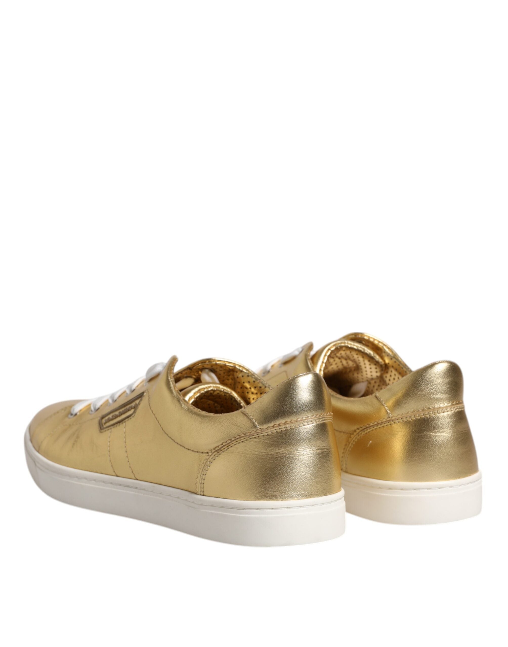 Dolce & Gabbana Gold Leather Logo London Men Sneakers Shoes -   -  Dolce & Gabbana. Dolce & Gabbana Gold Leather Logo London Men Sneakers Shoes -   -  Dolce & Gabbana.