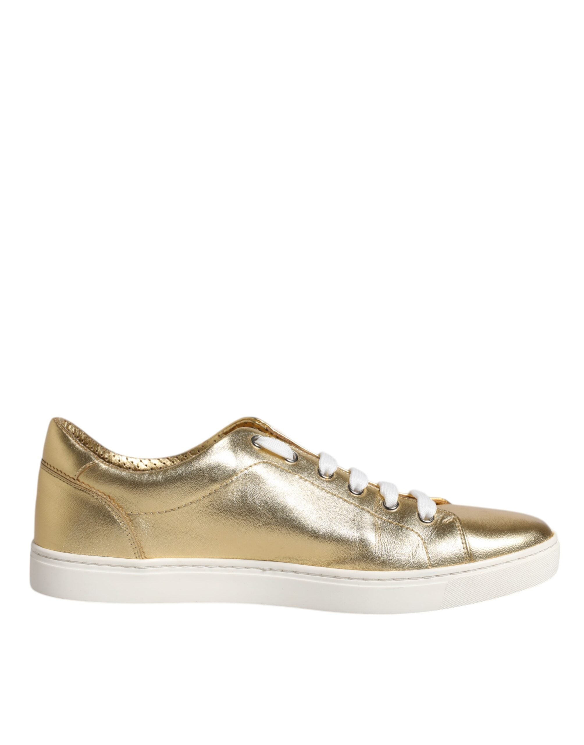 Dolce & Gabbana Gold Leather Logo London Men Sneakers Shoes -   -  Dolce & Gabbana. Dolce & Gabbana Gold Leather Logo London Men Sneakers Shoes -   -  Dolce & Gabbana.