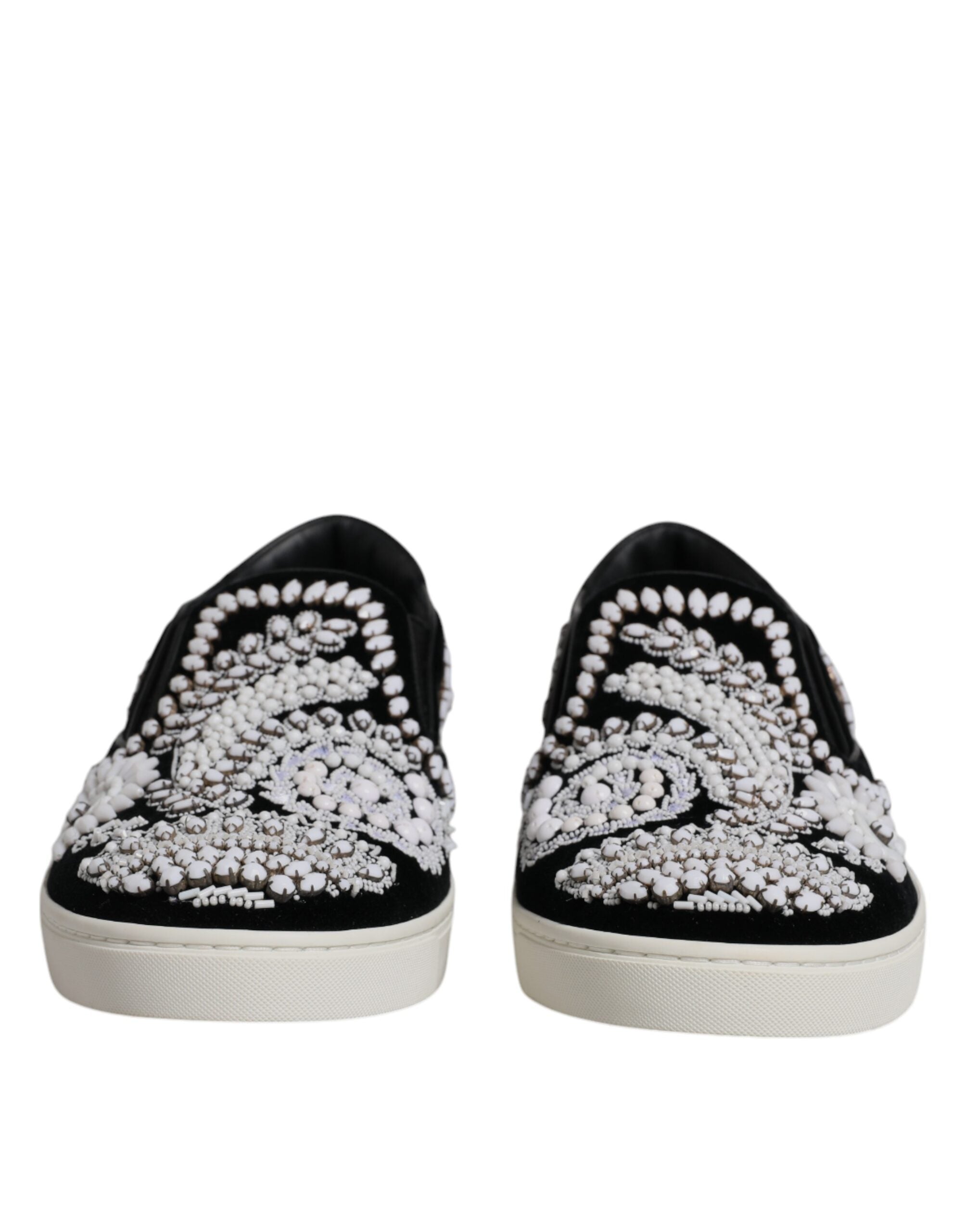 Dolce & Gabbana Black Embellished London Men Slip On Shoes -   -  Dolce & Gabbana. Dolce & Gabbana Black Embellished London Men Slip On Shoes -   -  Dolce & Gabbana.