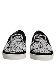 Dolce & Gabbana Black Embellished London Men Slip On Shoes -   -  Dolce & Gabbana.