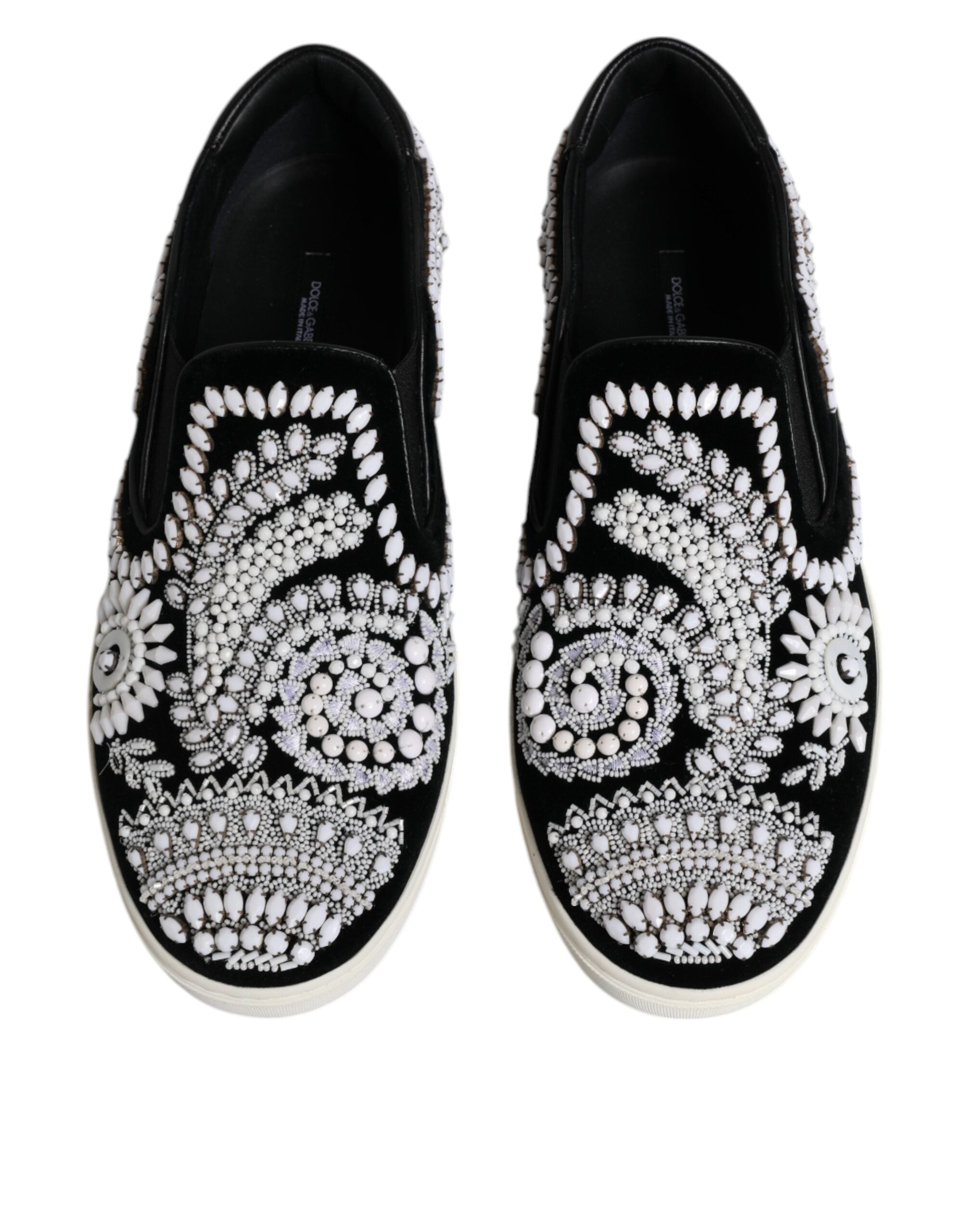 Dolce & Gabbana Black Embellished London Men Slip On Shoes -   -  Dolce & Gabbana. Dolce & Gabbana Black Embellished London Men Slip On Shoes -   -  Dolce & Gabbana.
