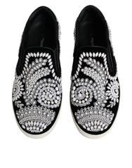 Dolce & Gabbana Black Embellished London Men Slip On Shoes -   -  Dolce & Gabbana.