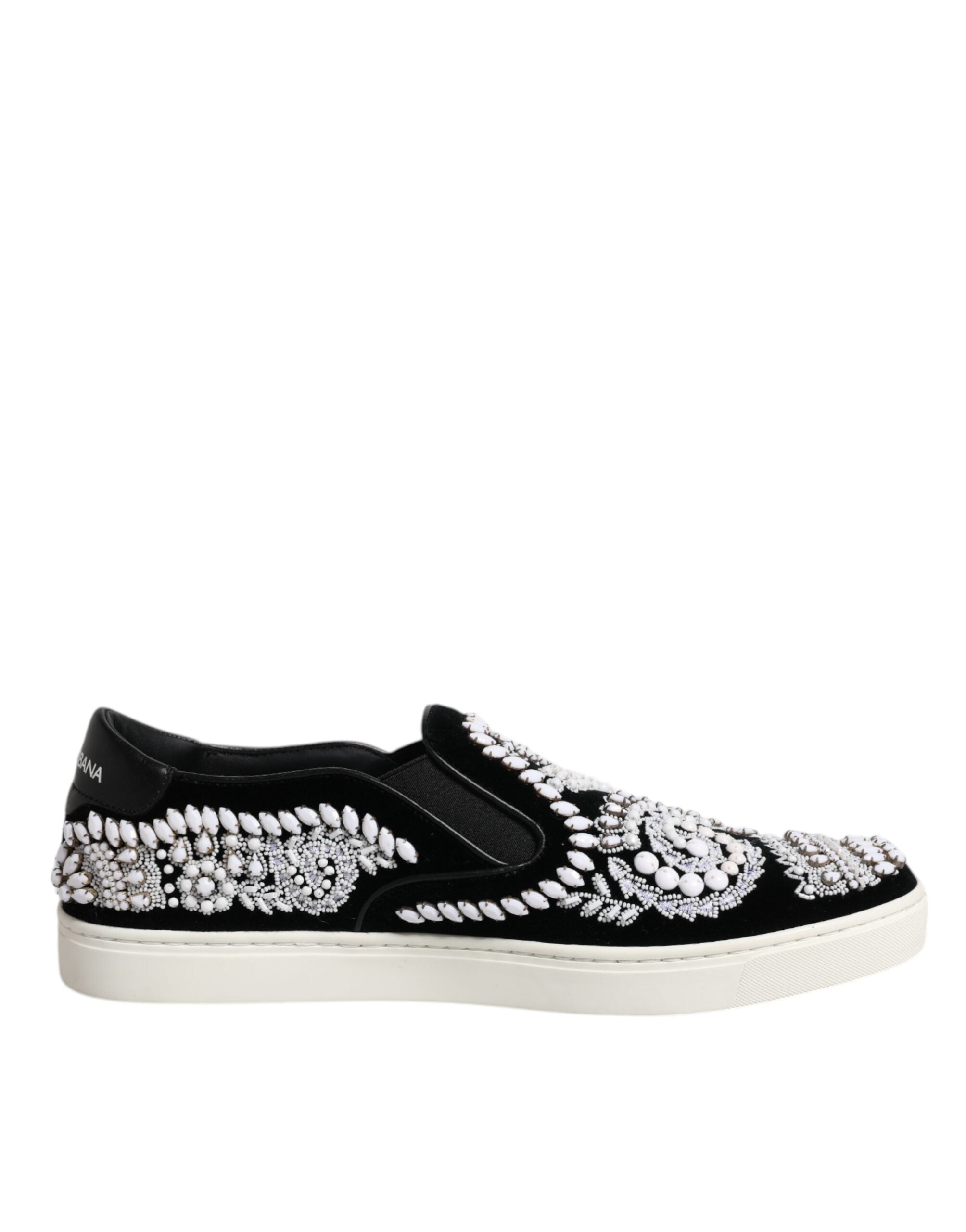 Dolce & Gabbana Black Embellished London Men Slip On Shoes -   -  Dolce & Gabbana. Dolce & Gabbana Black Embellished London Men Slip On Shoes -   -  Dolce & Gabbana.