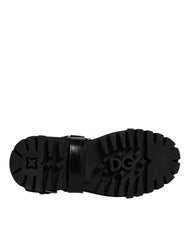 Dolce & Gabbana Black Leather Slip On Stretch Trekking Boots Shoes -   -  Dolce & Gabbana.