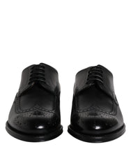 Dolce & Gabbana Black Leather Derby Wingtip Formal Shoes -   -  Dolce & Gabbana.