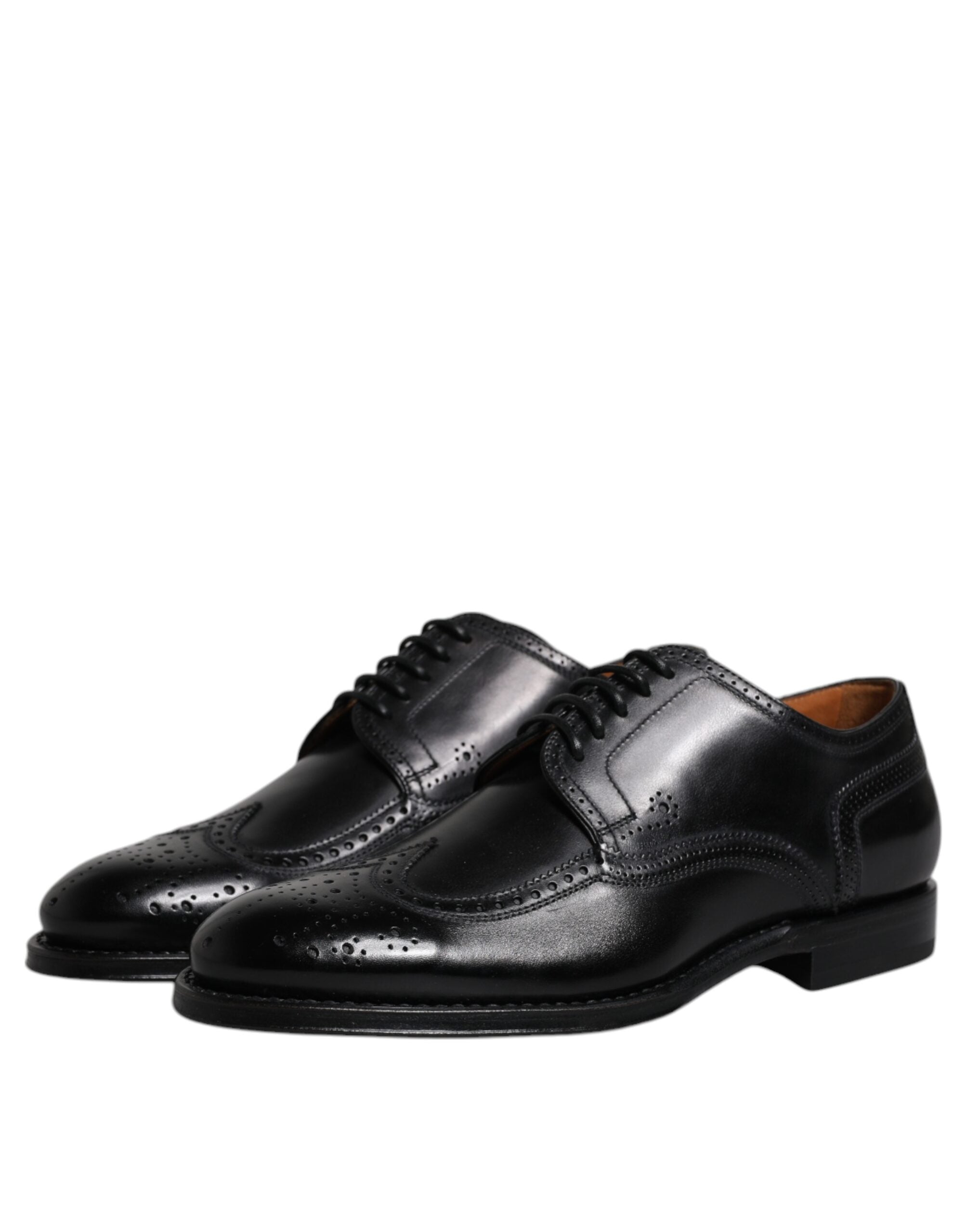 Dolce & Gabbana Black Leather Derby Wingtip Formal Shoes -   -  Dolce & Gabbana. Dolce & Gabbana Black Leather Derby Wingtip Formal Shoes -   -  Dolce & Gabbana.
