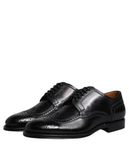 Dolce & Gabbana Black Leather Derby Wingtip Formal Shoes -   -  Dolce & Gabbana.