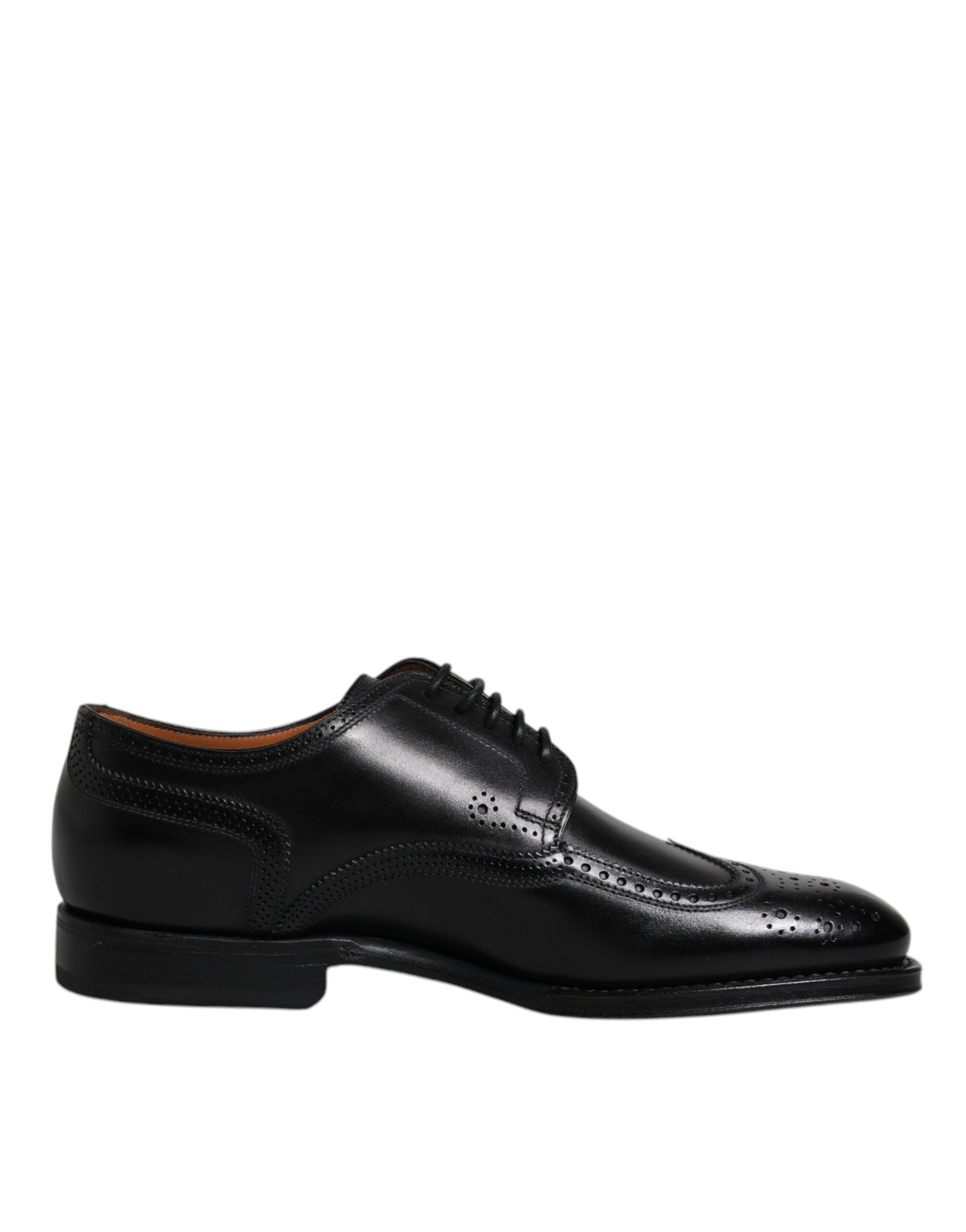Dolce & Gabbana Black Leather Derby Wingtip Formal Shoes -   -  Dolce & Gabbana.