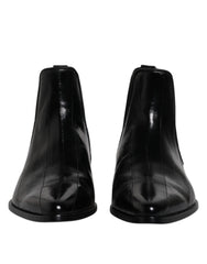 Dolce & Gabbana Black Leather Chelsea Men Ankle Boots Shoes -   -  Dolce & Gabbana.