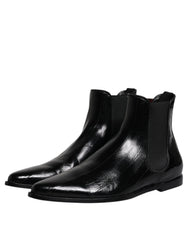 Dolce & Gabbana Black Leather Chelsea Men Ankle Boots Shoes -   -  Dolce & Gabbana.