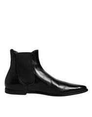 Dolce & Gabbana Black Leather Chelsea Men Ankle Boots Shoes -   -  Dolce & Gabbana.