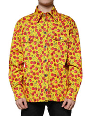 Dolce & Gabbana Yellow Cherry Button Down Men Casual Shirt -   -  Dolce & Gabbana.