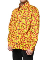 Dolce & Gabbana Yellow Cherry Button Down Men Casual Shirt -   -  Dolce & Gabbana.