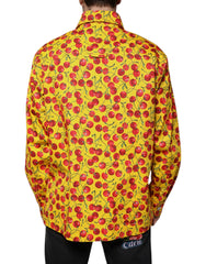 Dolce & Gabbana Yellow Cherry Button Down Men Casual Shirt -   -  Dolce & Gabbana.