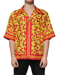 Dolce & Gabbana Yellow Cherry Button Down Silk Casual Shirt -   -  Dolce & Gabbana.