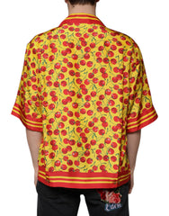 Dolce & Gabbana Yellow Cherry Button Down Silk Casual Shirt -   -  Dolce & Gabbana.