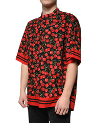 Dolce & Gabbana Black Cherry Cotton Button Down Casual Shirt -   -  Dolce & Gabbana.