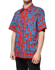 Dolce & Gabbana Blue Cherry Cotton Button Down Casual Shirt -   -  Dolce & Gabbana.