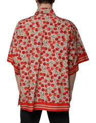 Dolce & Gabbana Beige Cherry Button Down Men Casual Shirt -   -  Dolce & Gabbana.