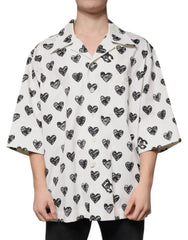Dolce & Gabbana White Heart Print Short Sleeve Casual Shirt -   -  Dolce & Gabbana.