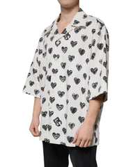 Dolce & Gabbana White Heart Print Short Sleeve Casual Shirt -   -  Dolce & Gabbana.
