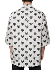 Dolce & Gabbana White Heart Print Short Sleeve Casual Shirt -   -  Dolce & Gabbana.