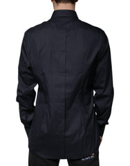 Dolce & Gabbana Black Cotton Blend Formal GOLD Dress Shirt -   -  Dolce & Gabbana.