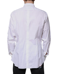 Dolce & Gabbana White Bib Cotton Poplin GOLD Formal Shirt -   -  Dolce & Gabbana.
