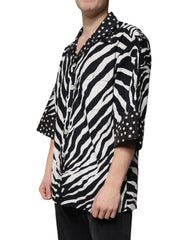 Dolce & Gabbana Black White Zebra Button Down Oversize Shirt -   -  Dolce & Gabbana.
