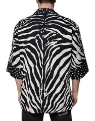 Dolce & Gabbana Black White Zebra Button Down Oversize Shirt -   -  Dolce & Gabbana.