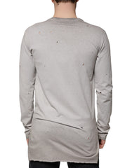 Dolce & Gabbana Gray Printed Cotton Crewneck Pullover Sweater -   -  Dolce & Gabbana.