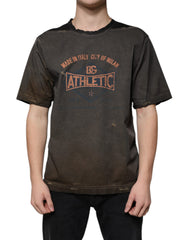 Dolce & Gabbana Brown Graphic Print Cotton Round Neck T-shirt -   -  Dolce & Gabbana.