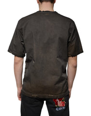 Dolce & Gabbana Brown Graphic Print Cotton Round Neck T-shirt -   -  Dolce & Gabbana.