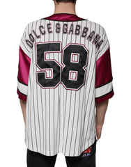 Dolce & Gabbana Multicolor Logo Jersey Button V-neck T-shirt -   -  Dolce & Gabbana.