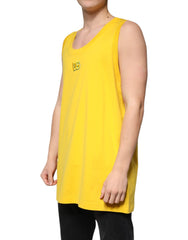 Dolce & Gabbana Yellow Cotton Round Neck Sleeveless T-shirt -   -  Dolce & Gabbana.