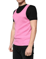 Dolce & Gabbana Pink Cotton Round Neck Sleeveless T-shirt -   -  Dolce & Gabbana.