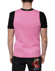 Dolce & Gabbana Pink Cotton Round Neck Sleeveless T-shirt -   -  Dolce & Gabbana.