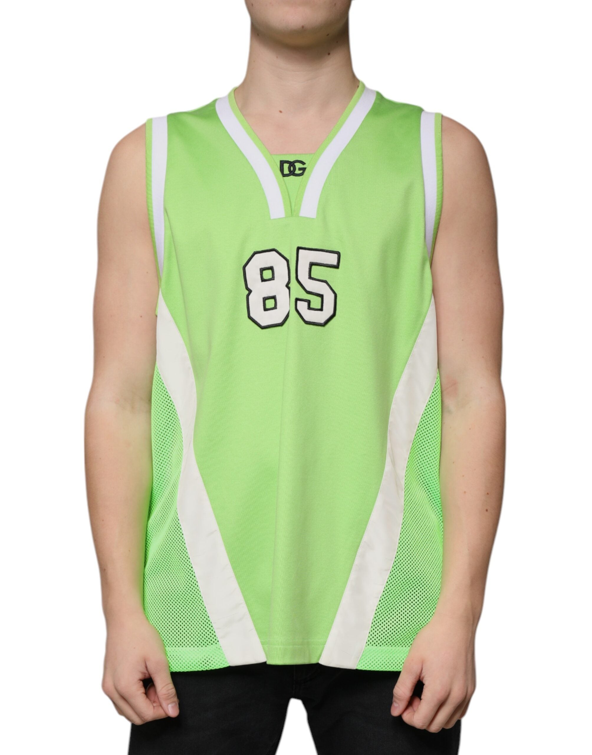 Dolce & Gabbana Green Polyester Jersey Sleeveless T-shirt -   -  Dolce & Gabbana.