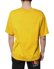 Dolce & Gabbana Yellow Cotton V-neck Short Sleeves T-shirt -   -  Dolce & Gabbana.