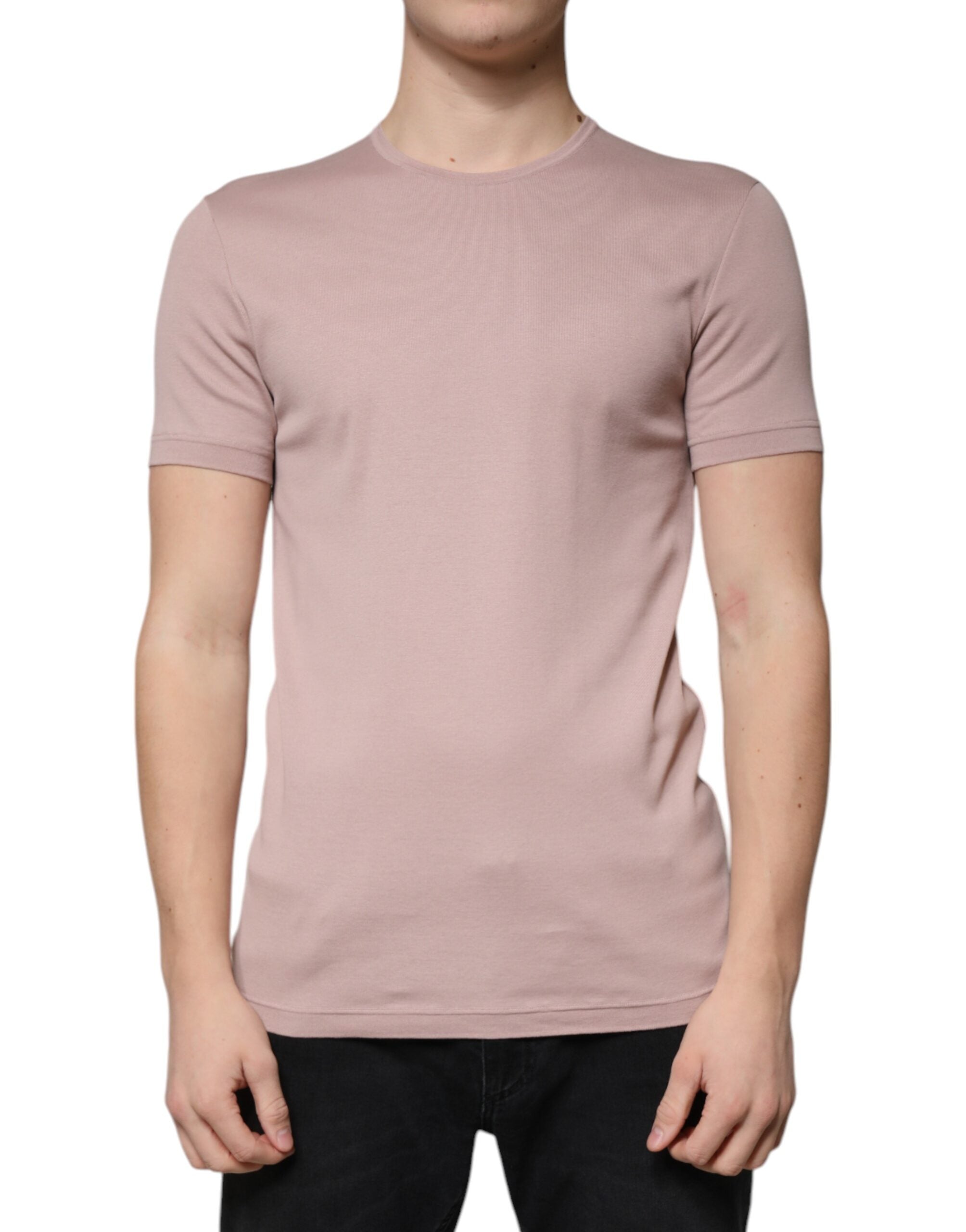 Dolce & Gabbana Brown Cotton Short Sleeves Round Neck T-shirt -   -  Dolce & Gabbana.