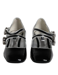 Dolce & Gabbana Black Patent Leather Crystal Mary Jane Pumps Shoes - - Dolce & Gabbana.