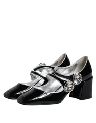 Dolce & Gabbana Black Patent Leather Crystal Mary Jane Pumps Shoes - - Dolce & Gabbana.