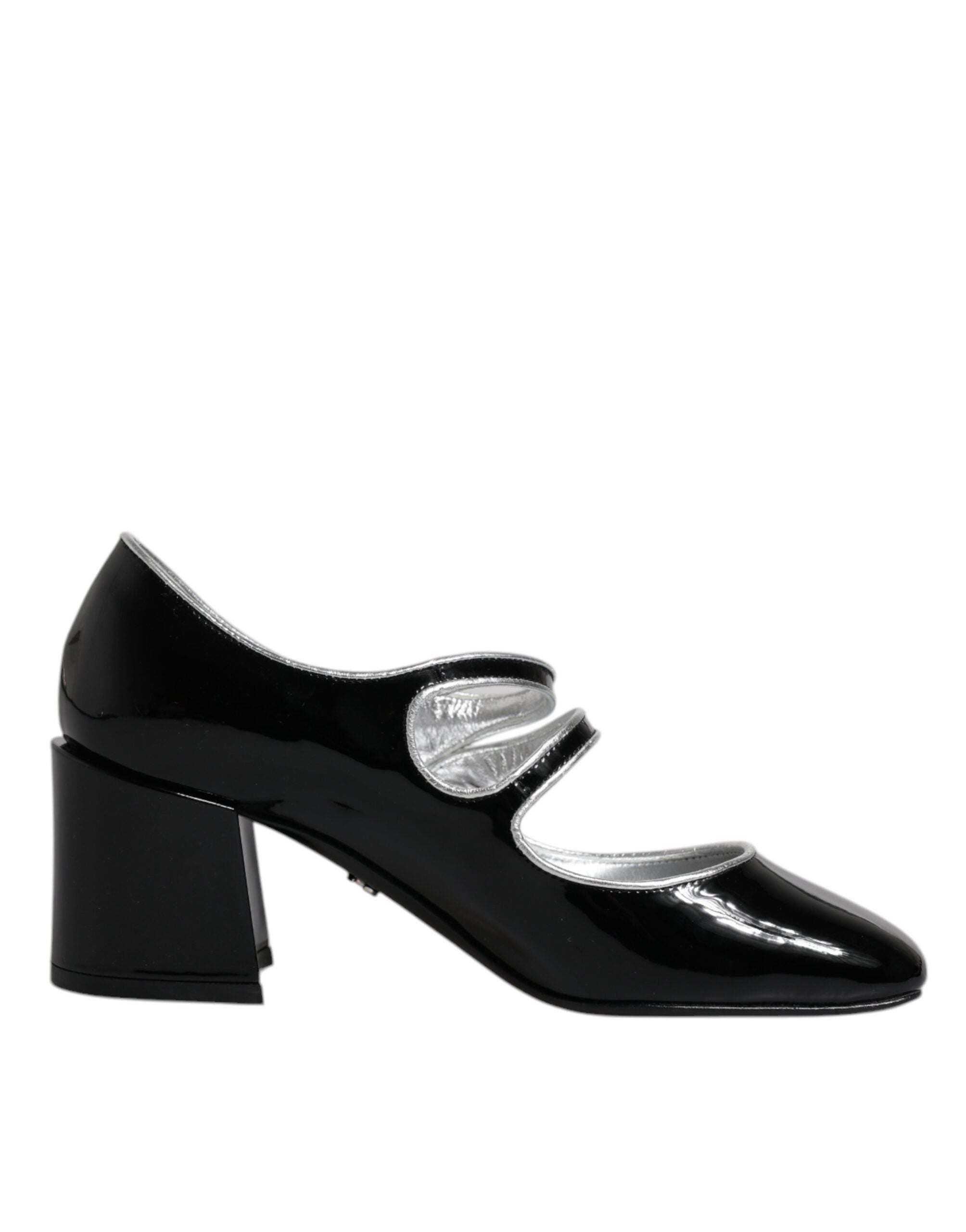Dolce & Gabbana Black Patent Leather Crystal Mary Jane Pumps Shoes - - Dolce & Gabbana.