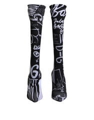 Dolce & Gabbana Black Logo Stretch Heels High Boots Shoes -   -  Dolce & Gabbana.