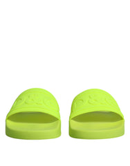 Dolce & Gabbana Green Rubber Slides Sandals Beachwear Shoes -   -  Dolce & Gabbana.