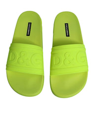 Dolce & Gabbana Green Rubber Slides Sandals Beachwear Shoes -   -  Dolce & Gabbana.