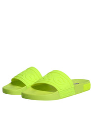 Dolce & Gabbana Green Rubber Slides Sandals Beachwear Shoes -   -  Dolce & Gabbana.