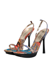 Dolce & Gabbana Multicolor Floral High Heels Sandals Shoes -   -  Dolce & Gabbana.